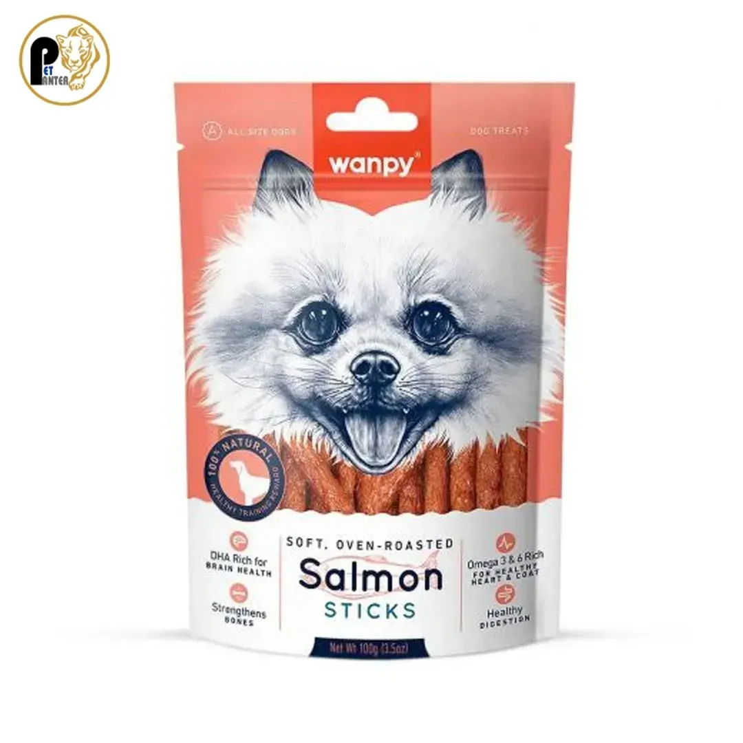 Wanpy-Salmon-Sticks-Dog-Treat تشویقی سگ نواری سالمون ونپی