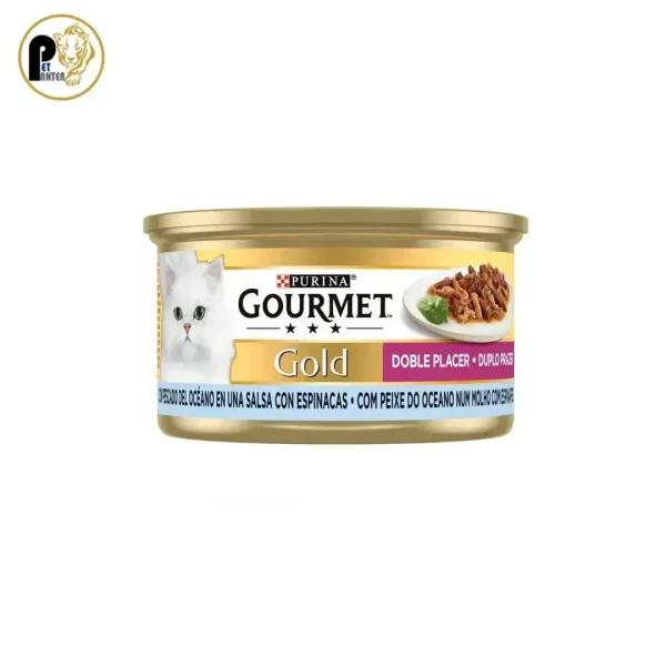 کنسرو گربه خورشتی ماهی اقیانوس و اسفناج گورمت گلد